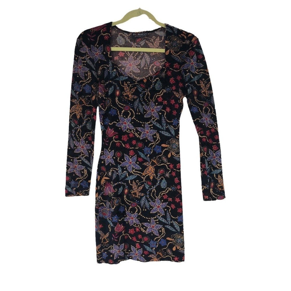 Fiorucci Form Fitting Dress; Light Velvety Floral Print from Somewhere in Italy